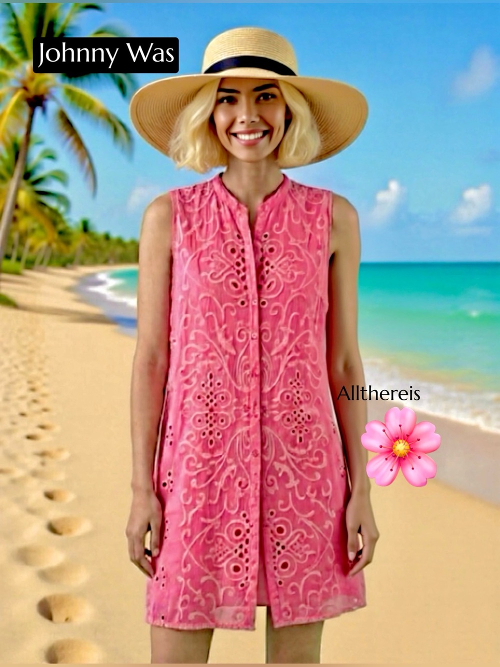 Johnny Was button front dress S